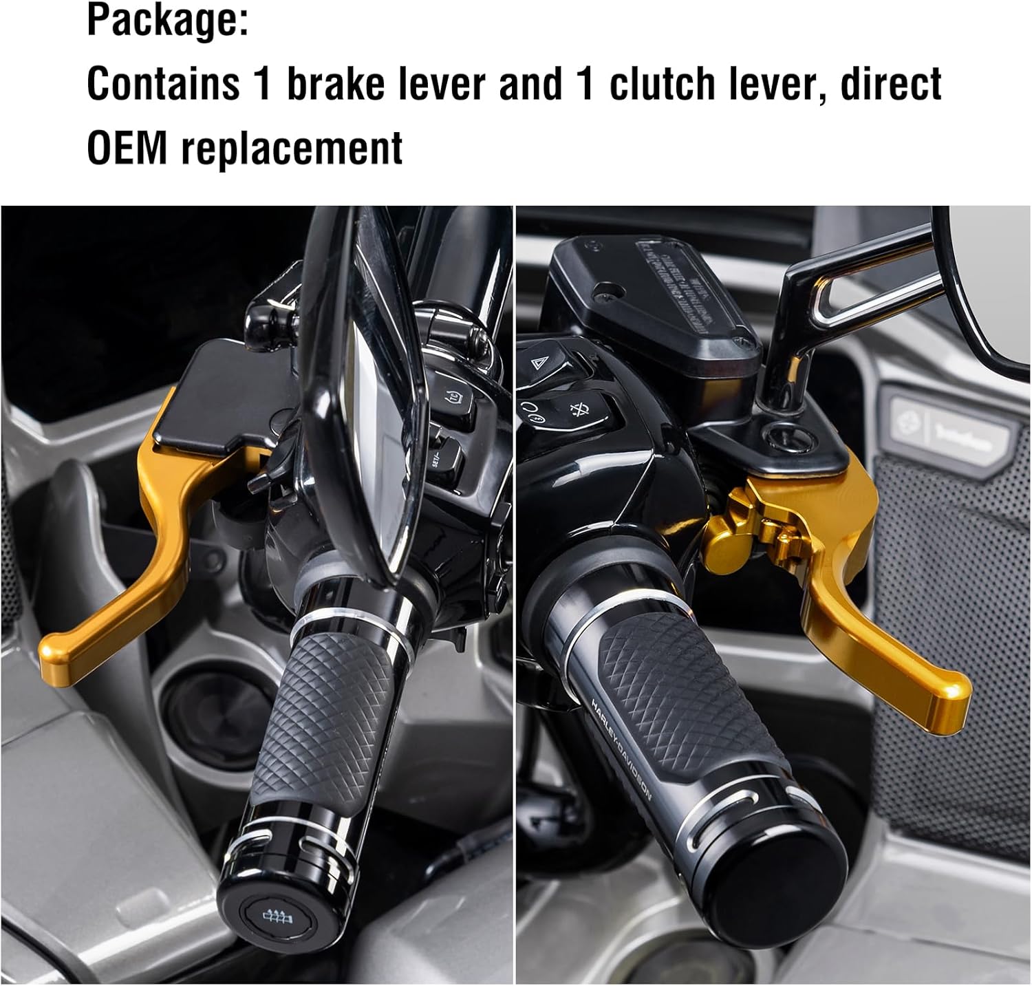 Motorcycle Brake Clutch Lever, CNC Clutch Brake Lever Compatible with 2023-2025 CVO Road Glide, 2024-2025 Harley Touring Road Glide/Road Glide CVO ST (Gold)