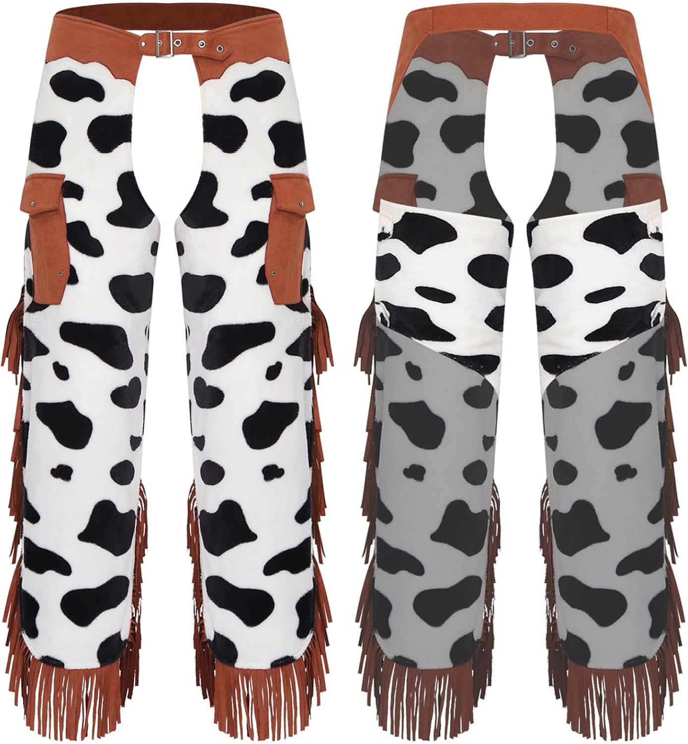 inlzdz Women Cowboy Costume Y2k Rave Chap Cowgirl Chap