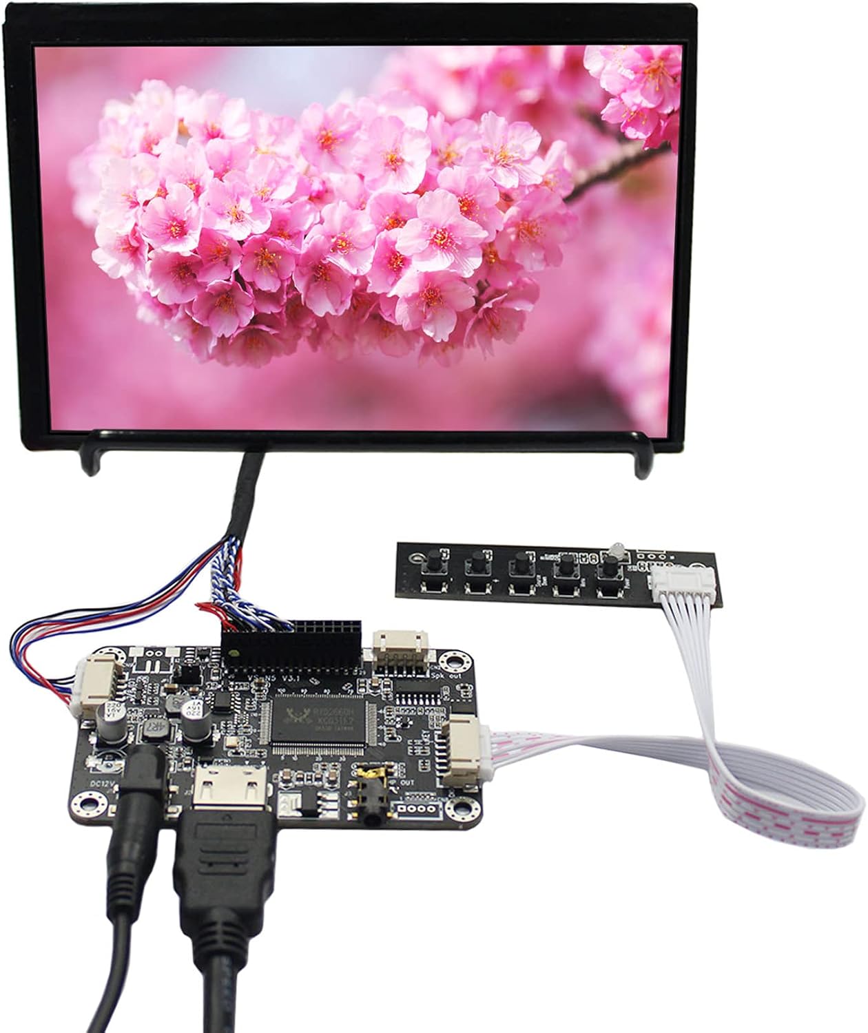 Écran LCD 7 Pouces 480x234 AT070TN07 Avec Carte Contrôleur Entrée CVBS