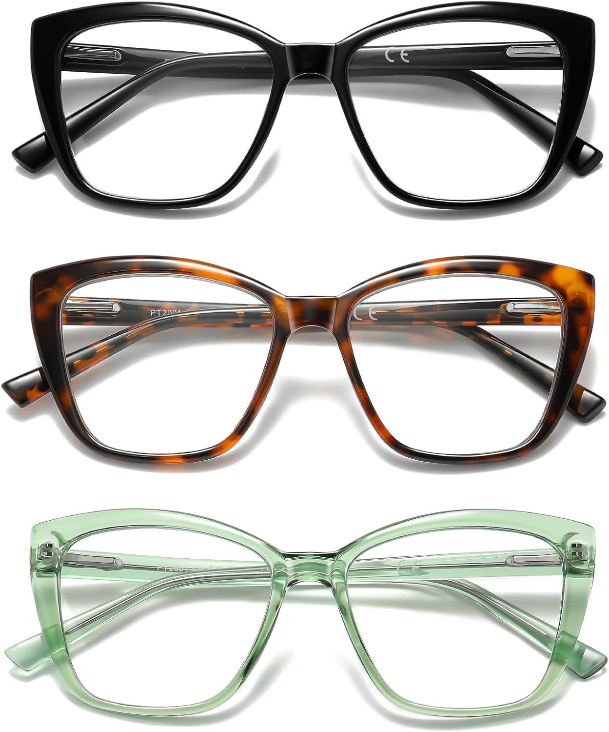 Oversized Reading Glasses Women Cat Eye Blue Light Computer Reader Stylish Unbreakable Fashion Large Eyewear PT2001A