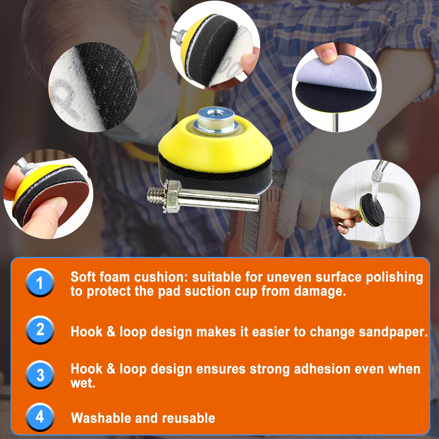 5 Cuscinetti Abrasivi 50mm - Per Levigatura E Lucidatura Con Attacco 1/4 - Foto 6