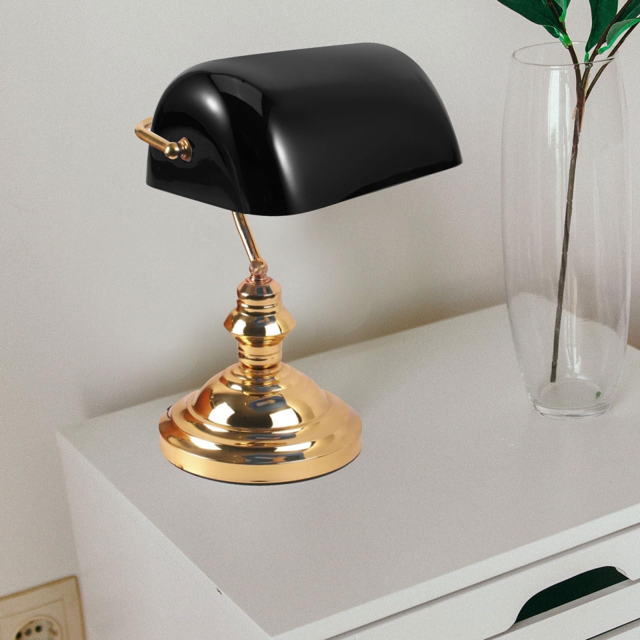 PRETYZOOM Vintage Bankers Lamp Glass Shade Replacement 9.06 Inch Retro Desk Lamp Cover Warm Home Office Table Decor