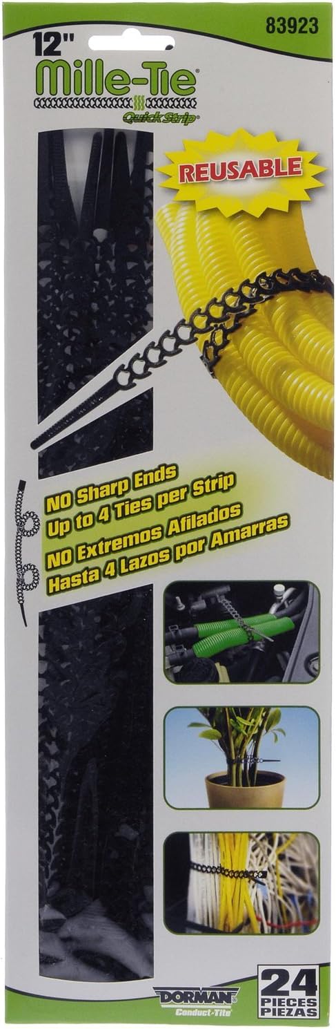 Dorman 83923 12 in. Black Mille-Tie QuickStrip, 24 Pack