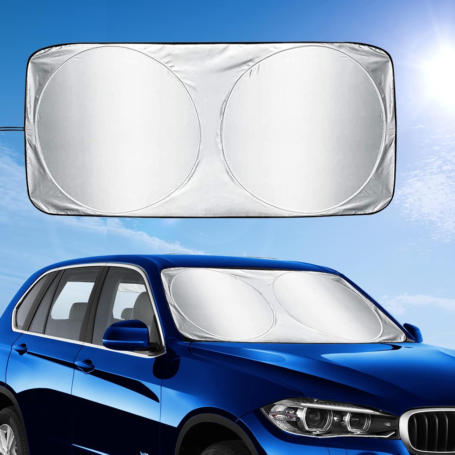 Car Windscreen Sun Shade,Front Windshield Sunshade,Foldable Cover Visor