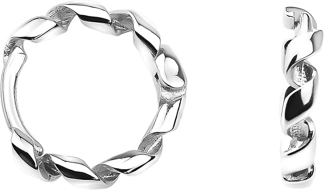 SOFIA MILANI - Women's Earrings 925 Silver - Small Thin and Curved Creoles - 20725