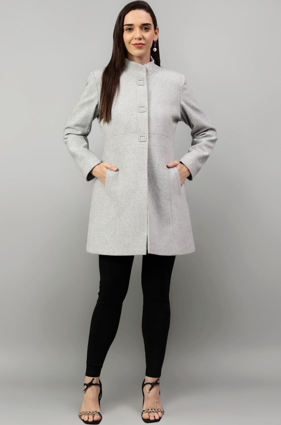 Solid Full Sleeves Regular Fit Women Casual Long Coat | Casual Winter Wear Long Coat for Women | Ladies Long Coat for Winter Wear (P_LLOC00043)