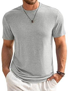 Runcati Mens Short Sleeve T-Shirts Classic Crew Neck Casual Shirt Summer Basic Lightweight Fashion Moisture Wicking Tees - Amazon product rated Grade A