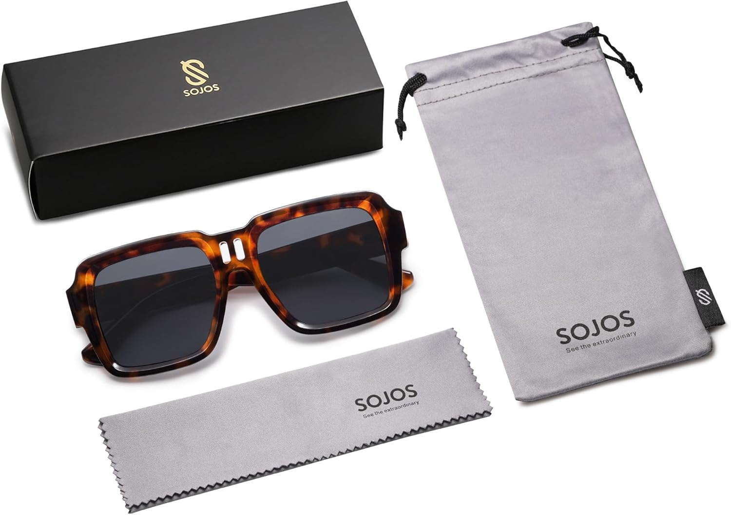 SOJOS Retro Square Polarized Sunglasses for Women Men Trendy Large Frame Sun Glasses Designer Inspired Shades SJ2320 - Image 6