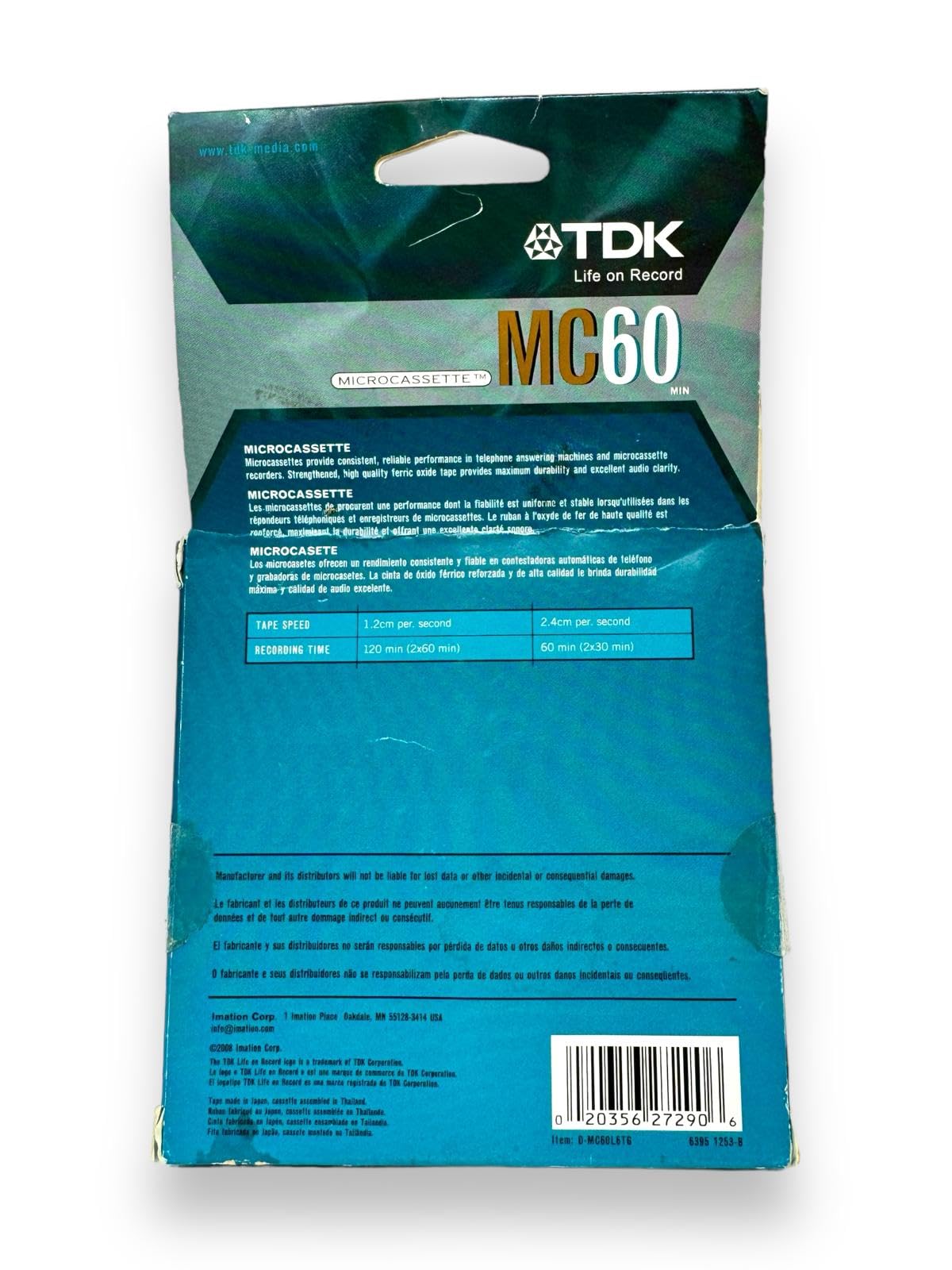 Amazon.co.jp: TDK マイクロカセット録画テープ MC60-6PK