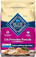 Blue Buffalo Life Protection Small Breed Senior Dry Dog Food, Chicken & Brown Rice, Joint Health & Immunity, Natural, 5-lb Bag