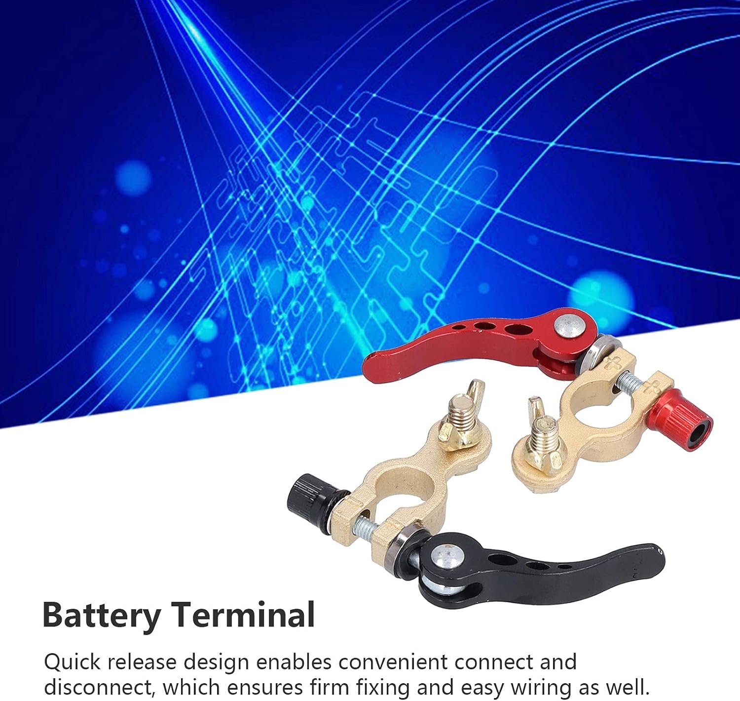 Eujgoov Battery Terminal Connectors 2PCS Quick Release Disconnect Car Battery Terminal Positive Negative for Cars Trucks Caravans Truck Batteries : Automotive