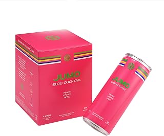 JUMO Soju Cocktail, Peach Lychee Rose, 4-pack 250mL Cans, 8% ABV