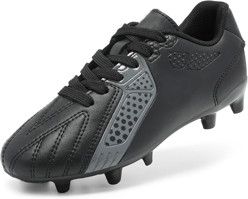DREAM PAIRS Botas de fútbol ligeras para niños | Zapatos clásicos y livianos para fútbol en terrenos firmes, deportes atléticos al aire libre y entrenamiento juvenil