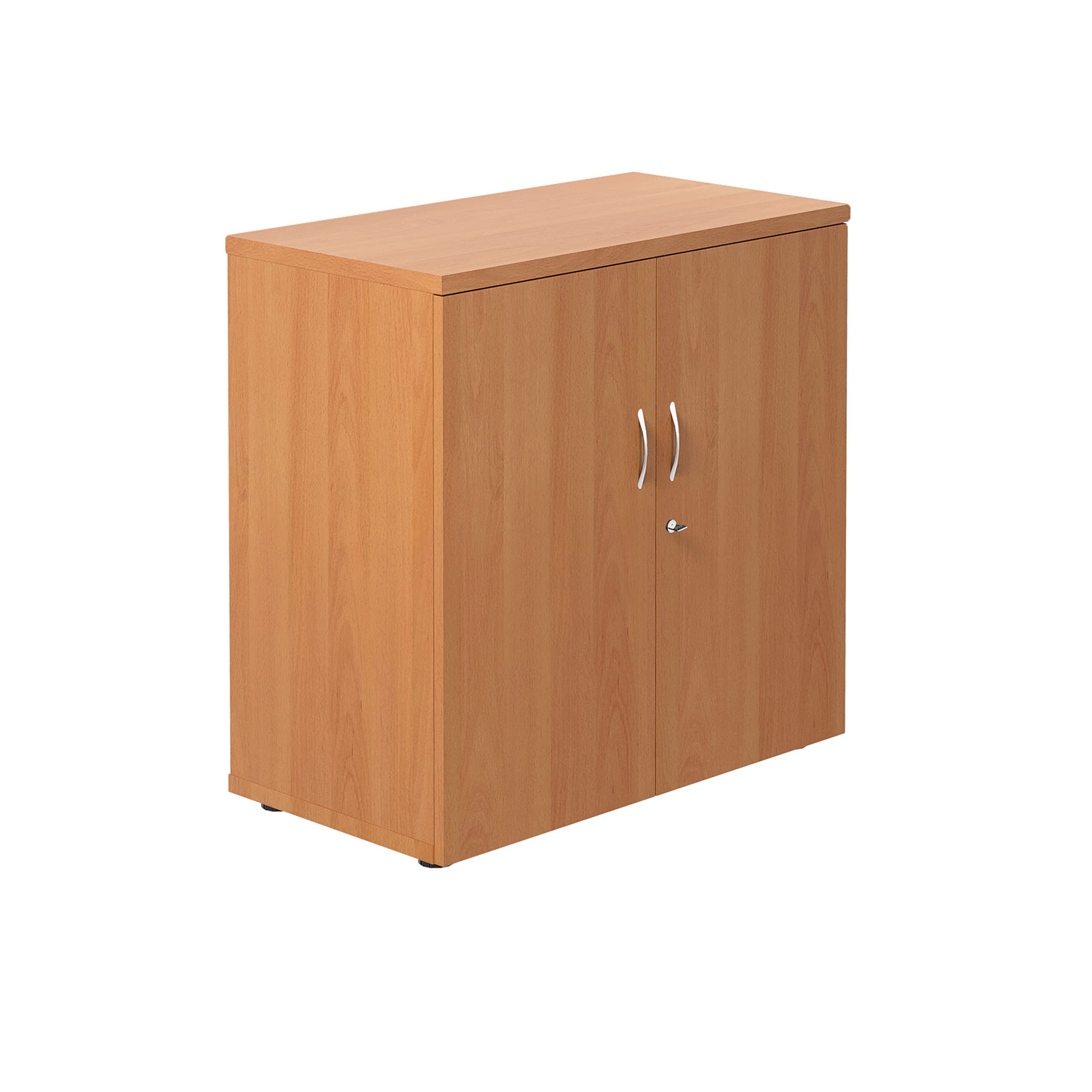 Office Hippo Heavy Duty Office Cupboard, Robust Office Furniture, Office Storage with Adjustable Feet, Versatile Lockable Cupboard, Office Storage With 1 Durable Adjustable Shelf - Beech