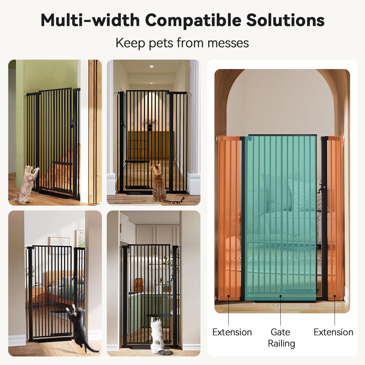 Multi-width Compatible Pet Gate Solutions