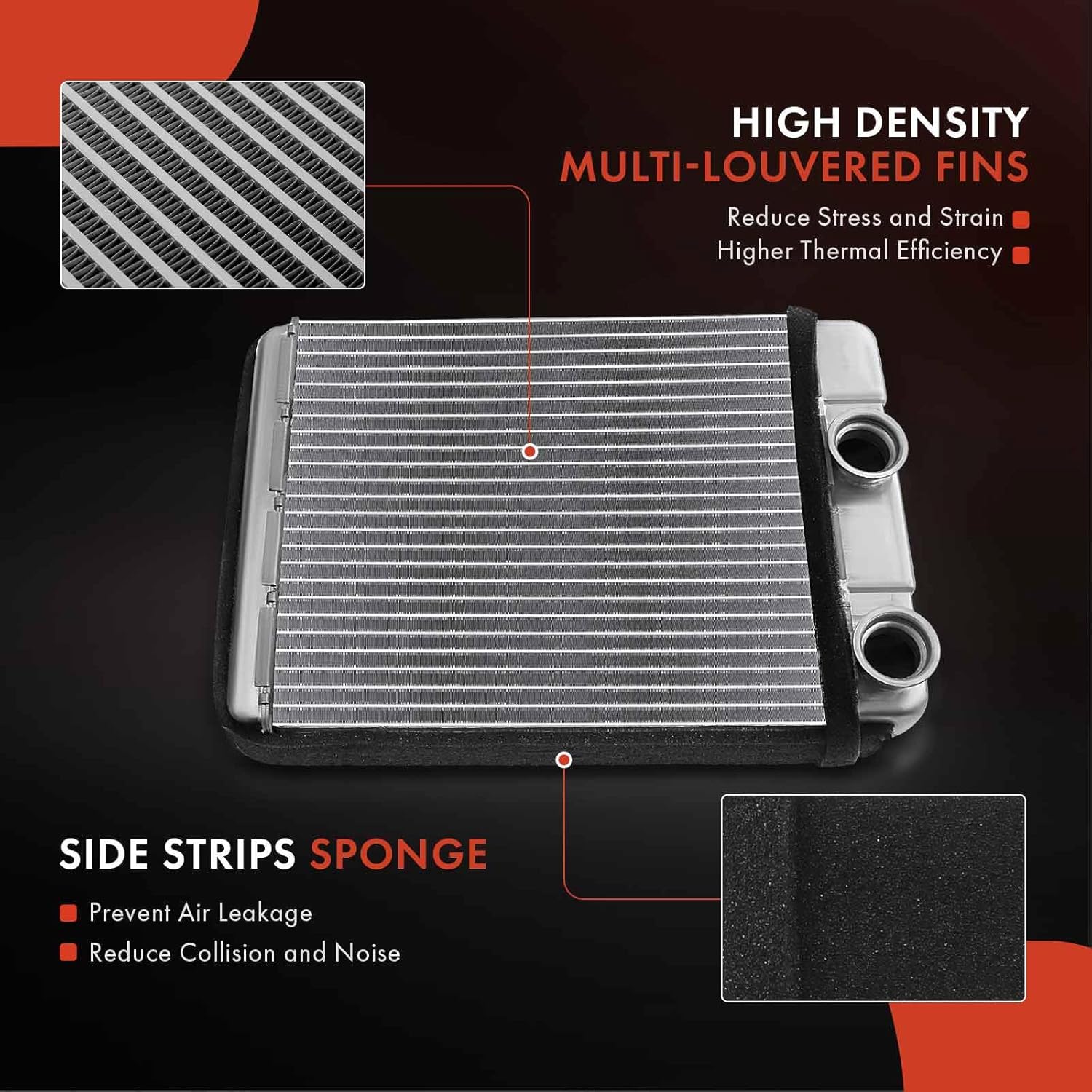 A-Premium Rear HVAC Heater Core Compatible with Chrysler Town & Country Voyager & Dodge Caravan Grand Caravan 2006-2007 & Jeep Commander 2006-2010, 2.4L 3.3L 3.7L 3.8L 4.7L 5.7L, Replace# 5183148AC