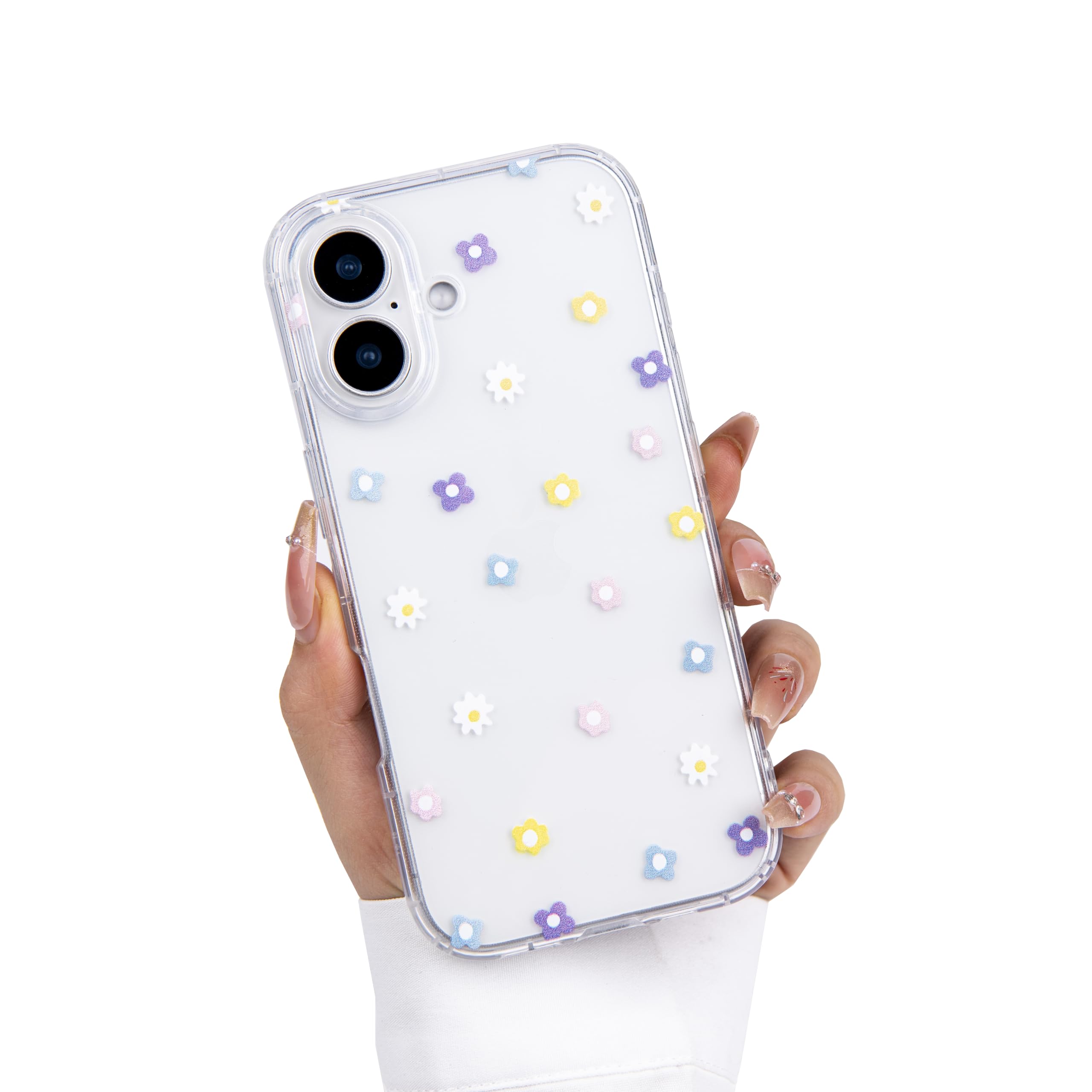 Einaily Hülle für iPhone 17 Case Crystal Clear Handyhülle Mode Chic Herz Muster Ultra Dünn Transparent Klare TPU Silikon Bumper Stoßfest Kratzfest Schutzhülle für iPhone 17 Slim Case Cover