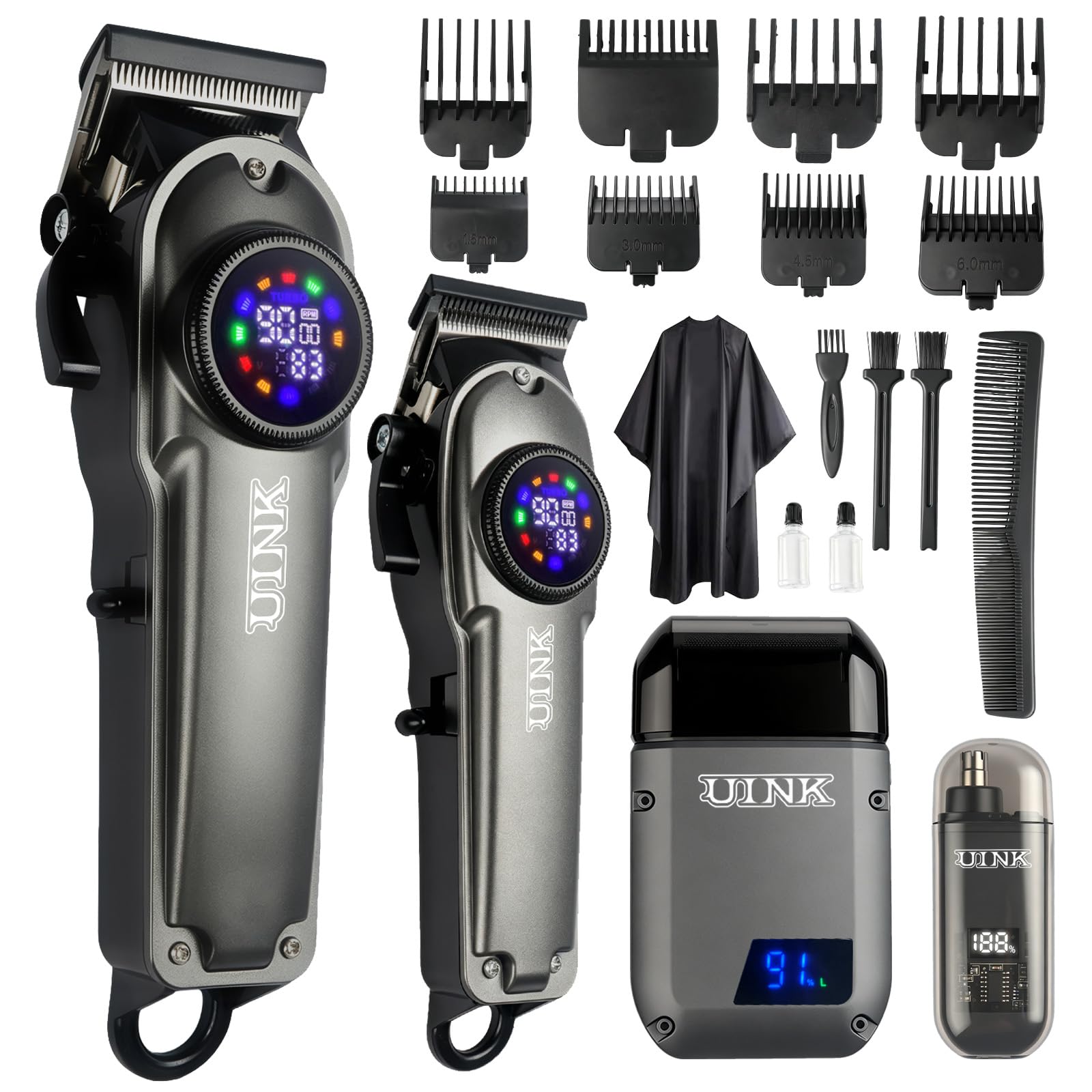 UINK 4 in 1 Hair Clippers for Men, Barber Set with Detail Trimmer 4 in 1 Set