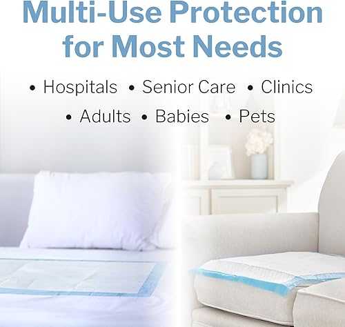 Miniatura 5 de McKesson Almohadillas desechables para cama de 17" x 24" Cantidad de 300, absorción ligera, Chux clásico para incontinencia para adultos, ancianos y