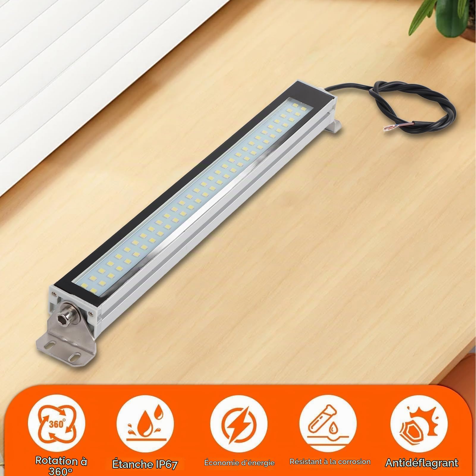 Agatige 24V 12W IP67 Lumière Industrielle Machine Tube LED, éclairage Anti-Déflagrant LED Machine Commande Numérique Par Ordinateur, éclairage Intérieur Bande Lumineuse Feux Travail Machinesoutils