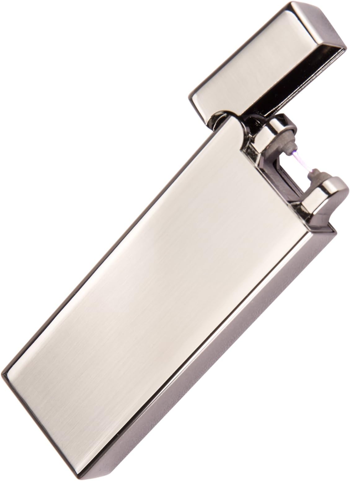 HQST USB Rechargeable Windproof Arc Electric Lighter with Cable - Silver