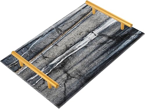 Miniatura 8 de Bandeja de acrílico para servir con asas, pequeña bandeja decorativa para baño, tocador, perfume, joyería, anillo, bandeja para encimera, bandeja