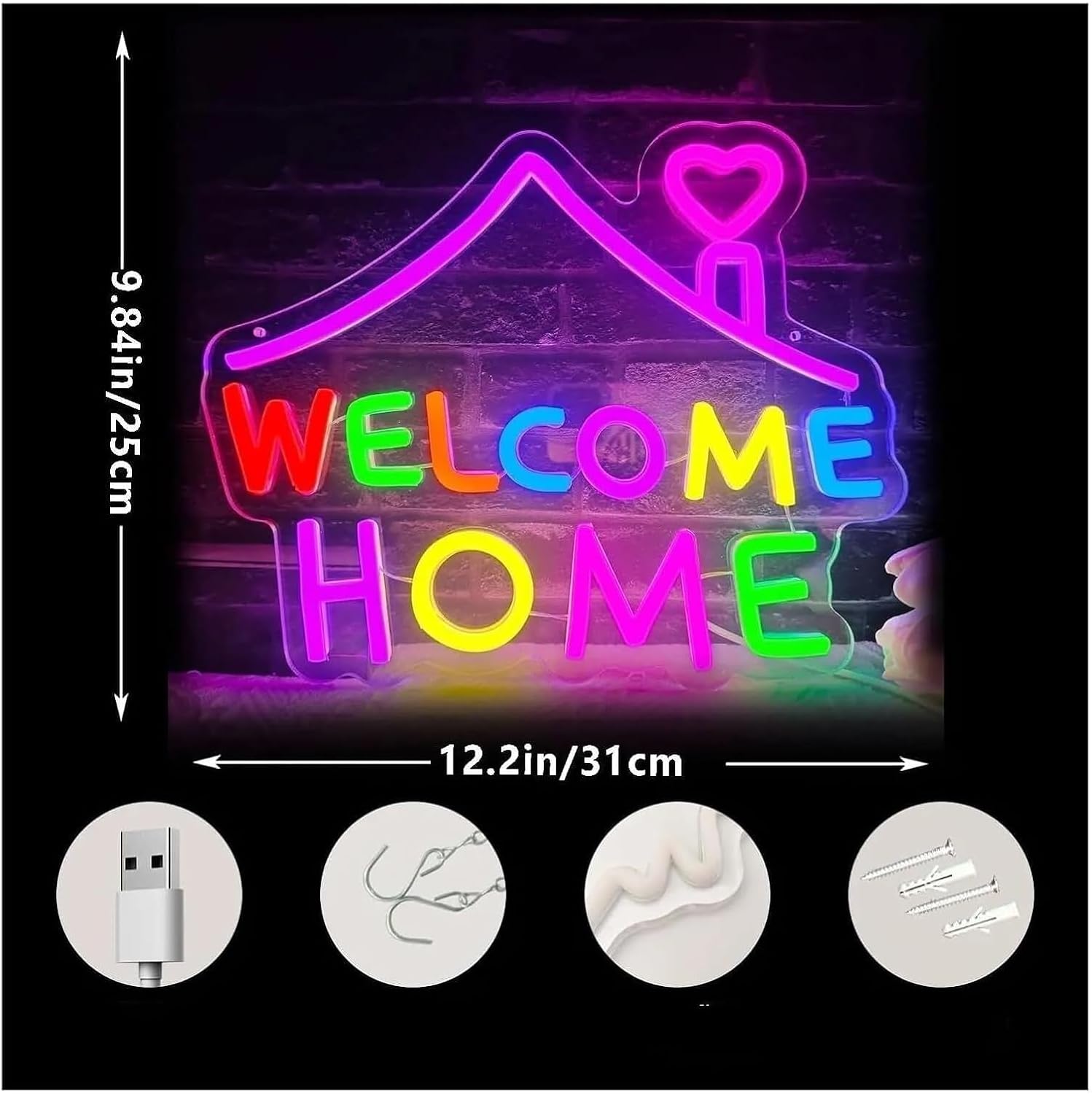 For welcome for home for neon Sign Dimmable for Light For Garden Home Entrance Decor Personalized image 4