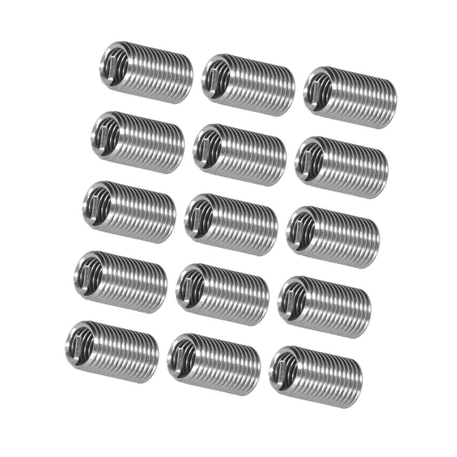 Wire Thread Inserts,Helical Type Coiled, 100Pcs Stainless Steel Threaded Inserts, Male Female Reducing Nut, Wire Screw Bushing Helical Thread Repair Kit, M6x1x2D (Color : As Show, Size : M6x1x2D)