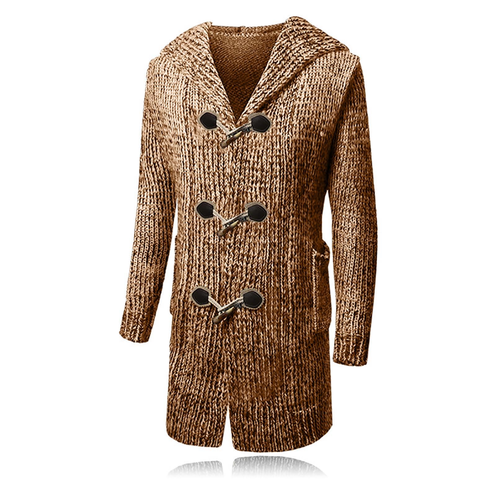 Genérico Jersey Hombre Cardigan, Chaqueta Punto Hombre con Botones Corte Regular Cárdigan De Punto Color Liso Holgado Casual Punto Grueso Suéter Otoño Invierno