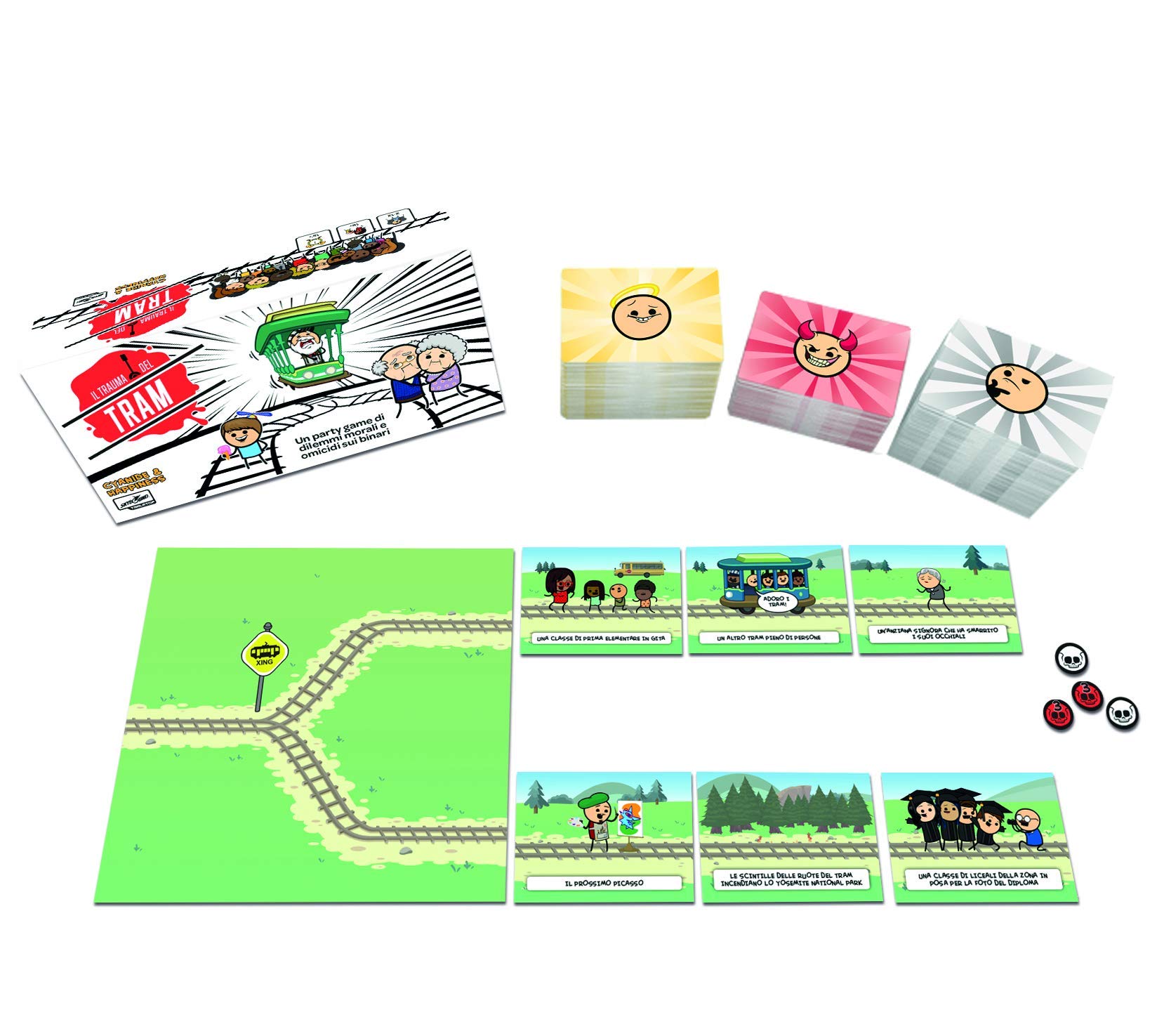Asmodee Il Trauma del Tram Gioco da Tavolo Edizione in Italiano & Exploding Kittens, Gioco di Carte, Edizione in Italiano, 8540