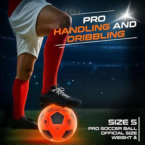 Miniatura 5 de Balón de fútbol iluminado, regalos de fútbol para niños y niñas de 8 a 15 años de edad, pelota de fútbol que brilla en la oscuridad, tamaño 5, ideas