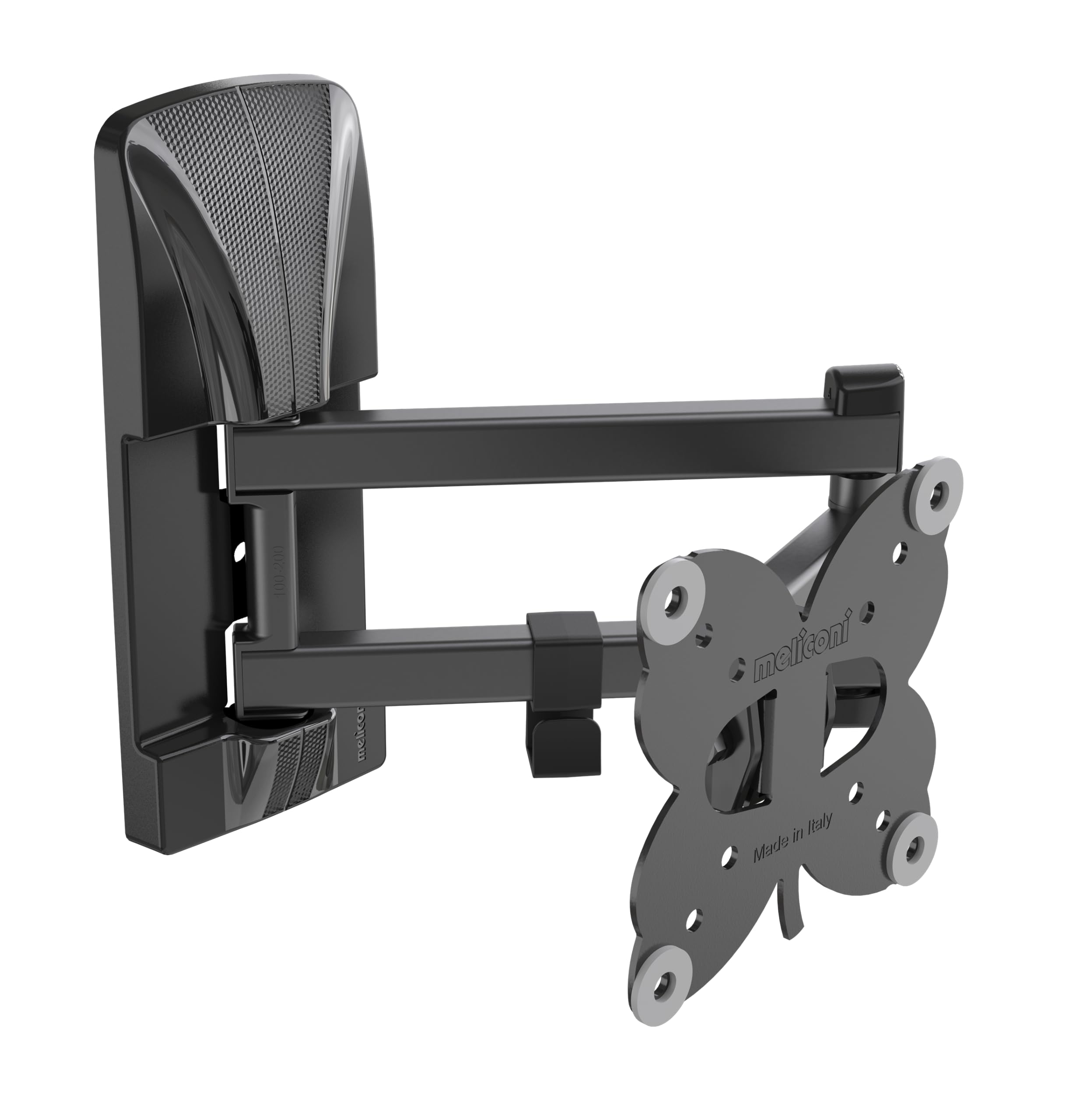 Slimstyle Plus 100 SDR Meliconi, uchwyt ścienny do telewizora z podwójnym ramieniem, nadaje się również do płyt gipsowo-kartonowych, do telewizorów od 14 cali do 32 cali, Vesa 50-75-100, wyprodukowano