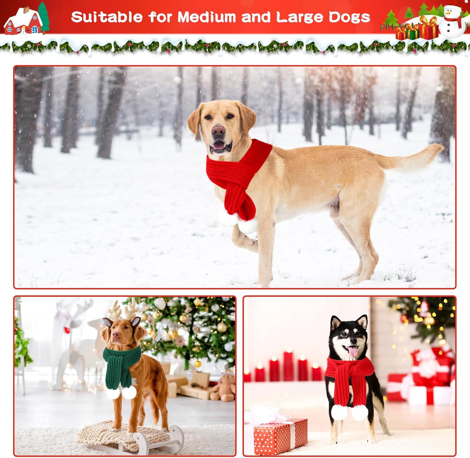 HYLYUN Christmas Pet Scarf 2 Pieces Knitted Pet Collar Winter Cat Neck Warmer Red Green Pet Scarf Puppy Cat Costume Accessories Mini Knitted Scarf for Small to Medium Sized Pets 8 710fGLZyYYL. AC SL1500