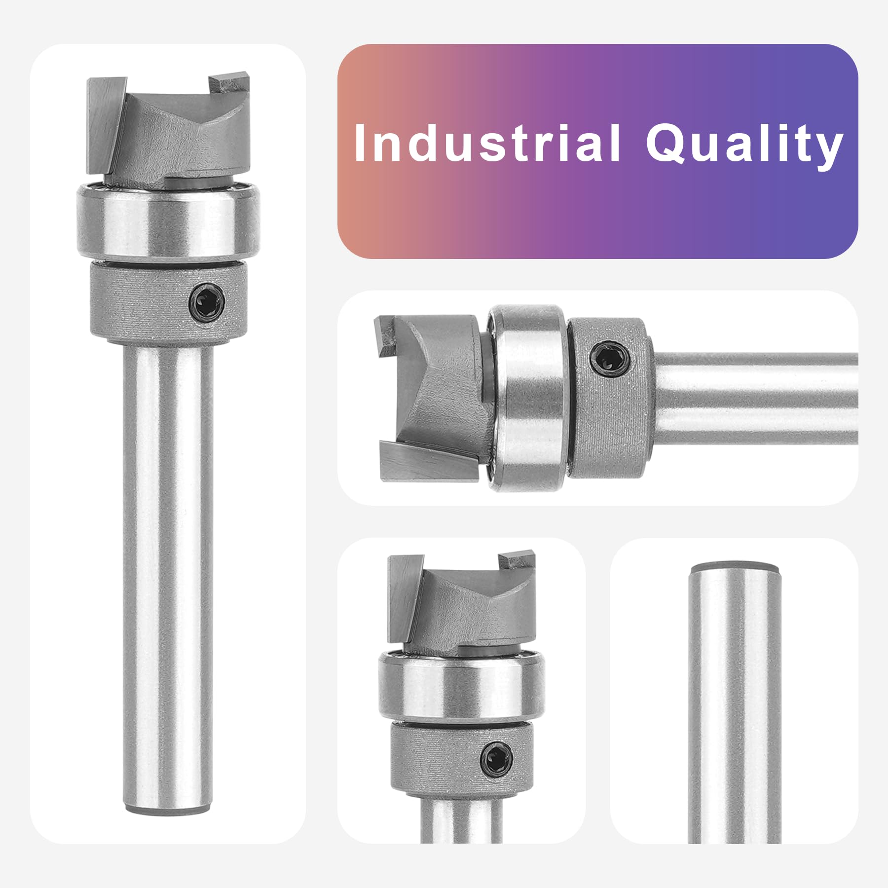 SpeTool Carbide Flush Trim Router Bit with Top Bearing, 1/4 Inch Shank, 1/2 Inch Diameter - Image 3