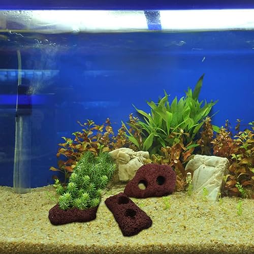 Miniatura 4 de balacoo 5 unids rocas piedras volcánicas rocas decorativas pecera material acuario paisaje ornamentos agua hierba anillo fijo bonsái decoración