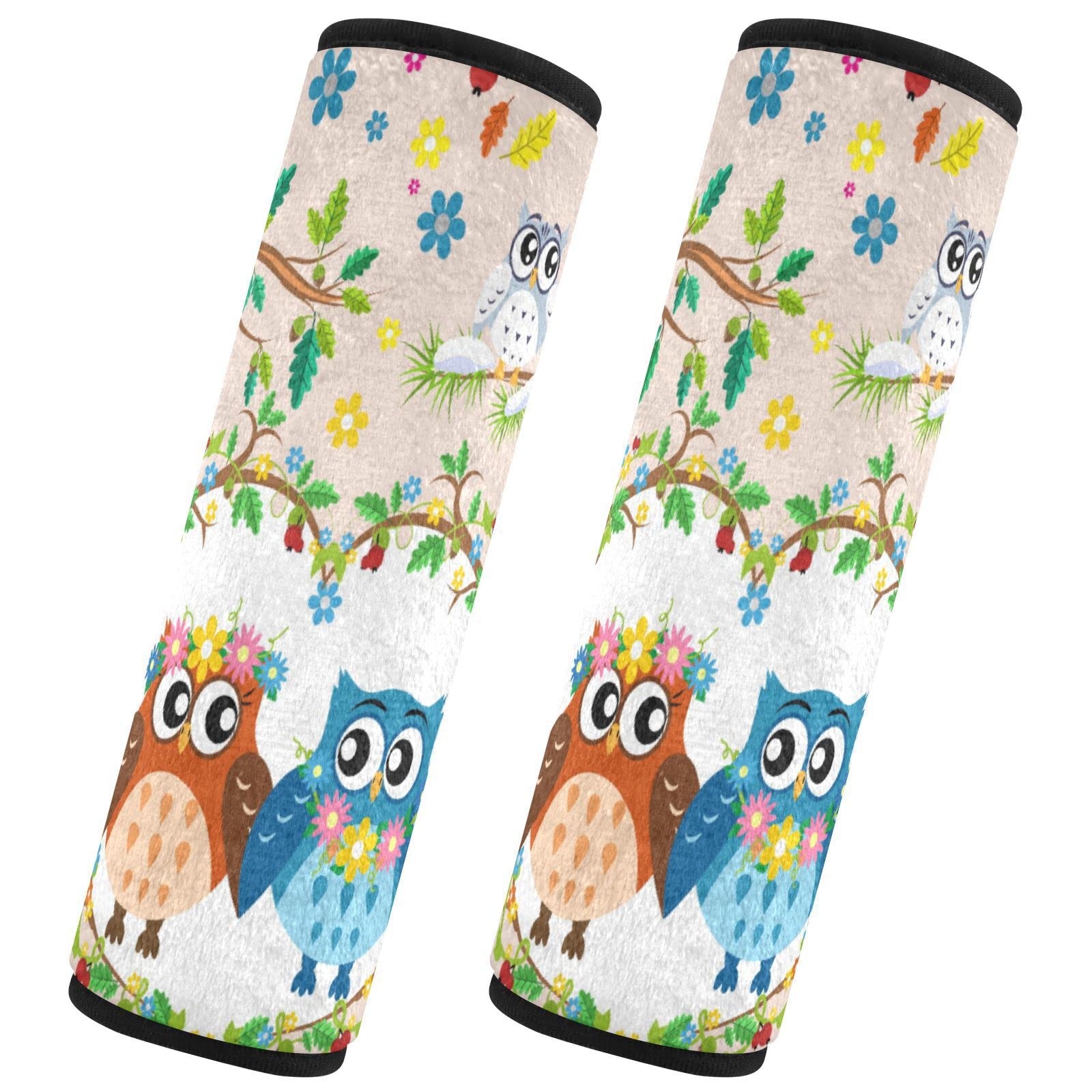 Sicherheitsgurtpolster Mit Eulenmotiv - 2 Stück Für Auto Komfort