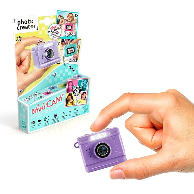 Canal Toys - Photo Creator - Cámara de Fotos y vídeo Digital Mini Cámara - Vintage - con Llavero y Tarjeta SD de 1 GB Incluido - CLK 063, Morado