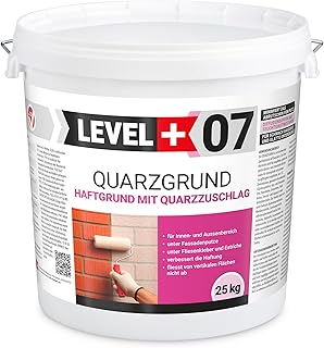 07 Quarzgrund 25 kg, Putzgrund Haftgrund weiß, Grundierung mit Quarzsand für Beton Putz, Primer Innen Außen, Schnell trocknend und Frostbeständig