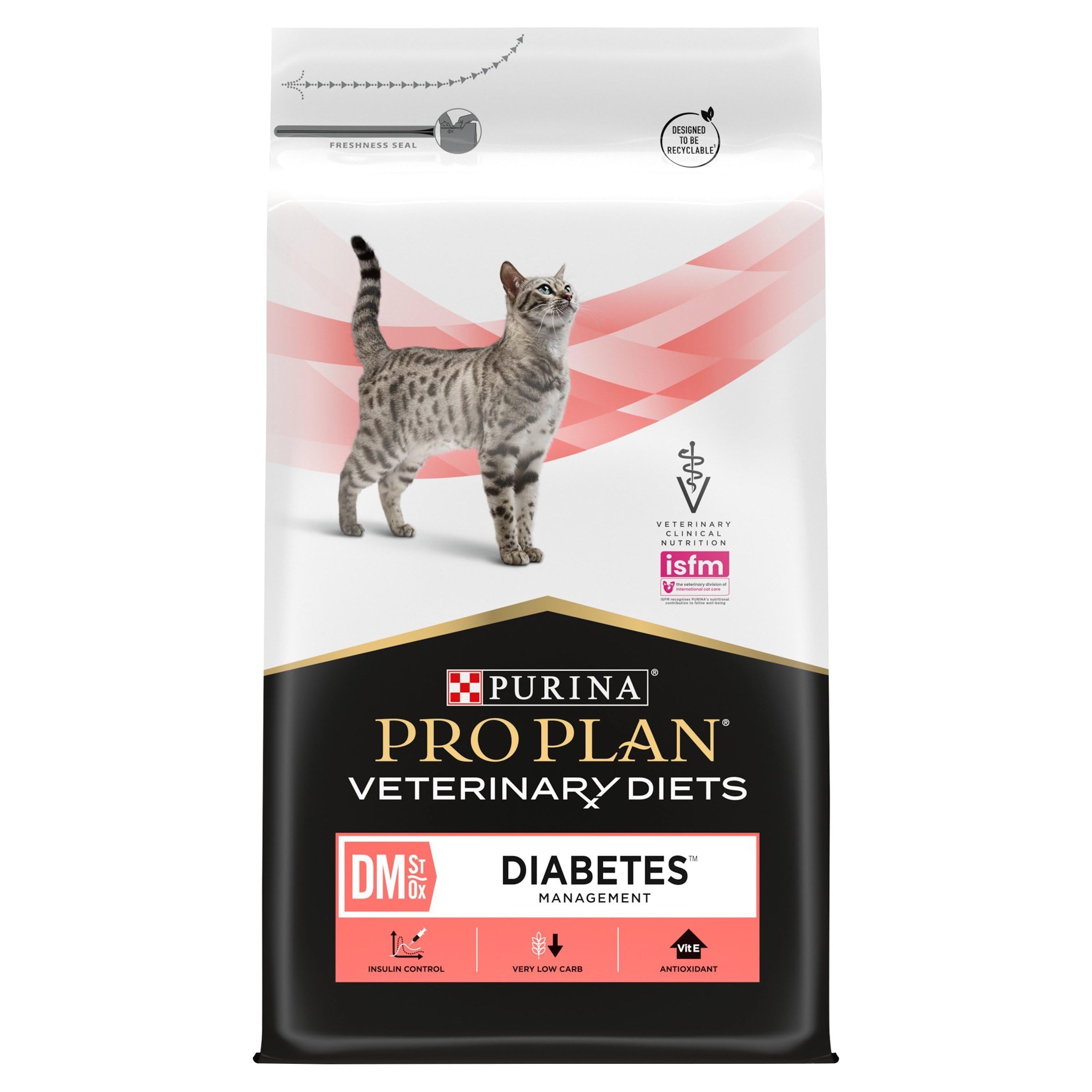 Purina PRO Plan, Veterinary Diets, Feline DM St/Ox, alimento dietetico per Gatti diabetici, Cibo Secco, per la Gestione dell’obesità