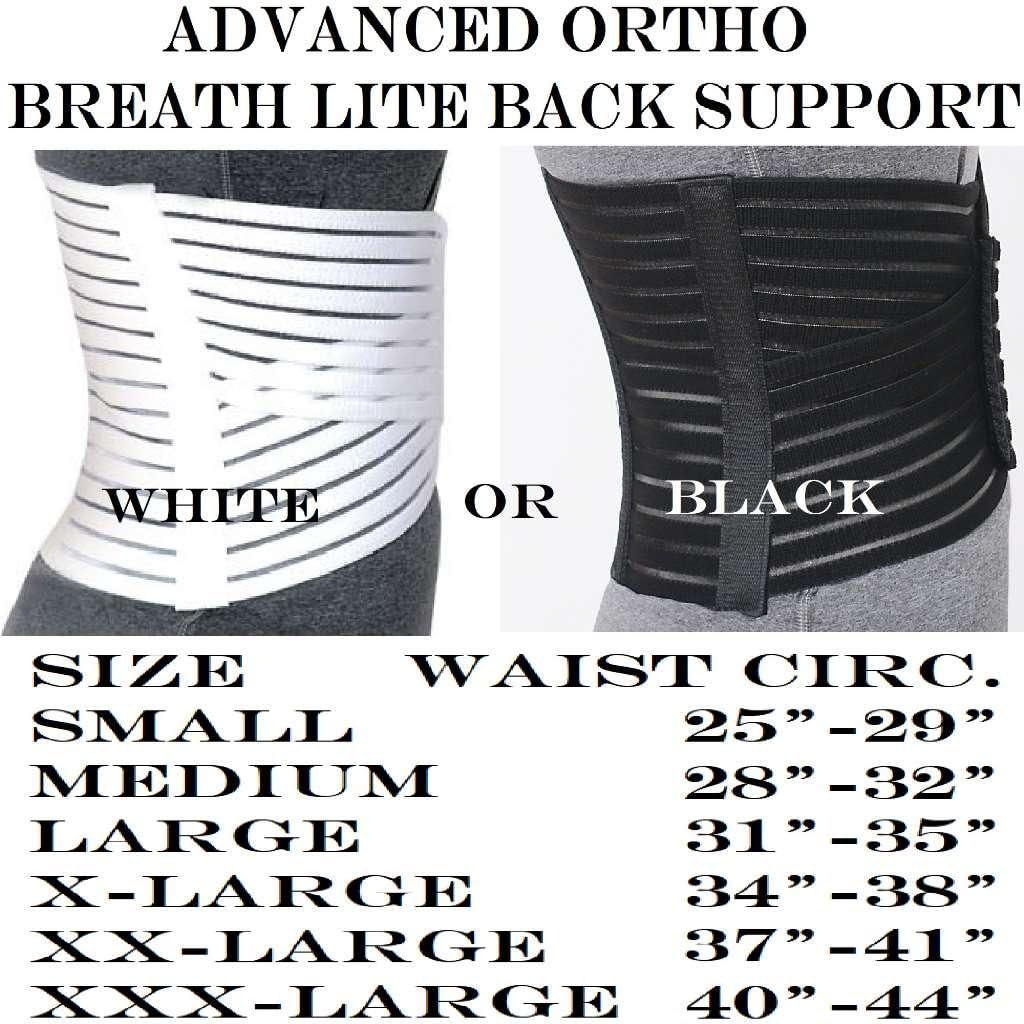 Advanced Orthopaedics Breathe Lite Back Support- White (Medium)