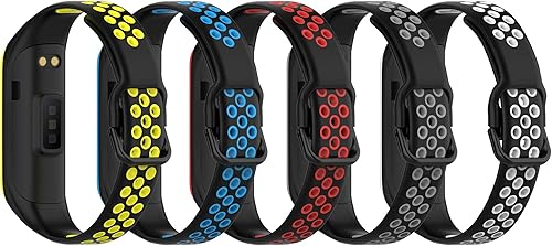 Bandas compatibles con Samsung Galaxy Fit 2 pulseras de silicona de dos tonos colorido transpirable correa para Galaxy Fit 2 SM-R220 Fitness