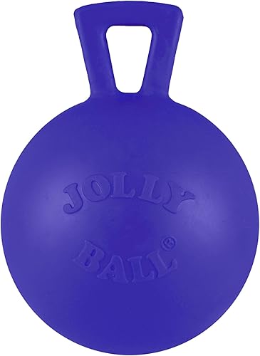Miniatura 6 de Jolly Pets Tug-n-Toss - Pelota de juguete resistente para perros con asa, 4 pulgadas/pequeña, color rojo Azul,Púrpura,Rojo