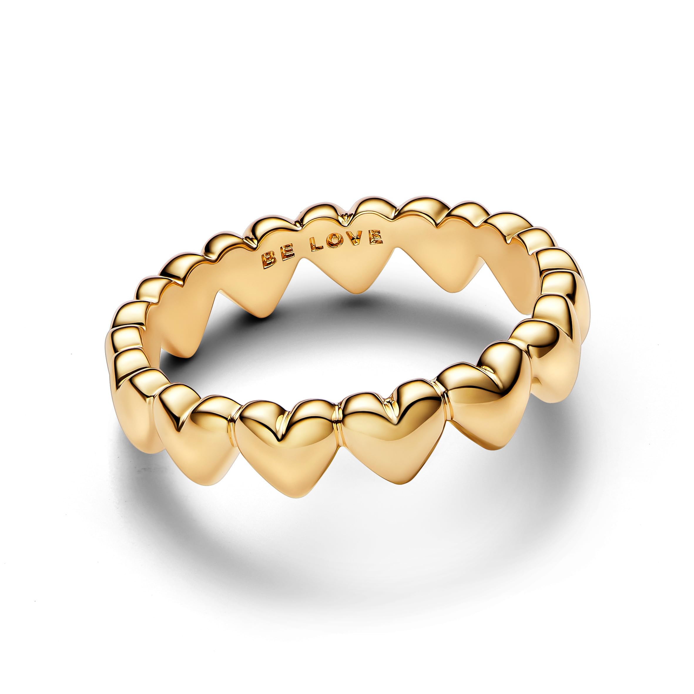 PANDORA Damenring Reihe aus Herzen Goldfarben 163427C00