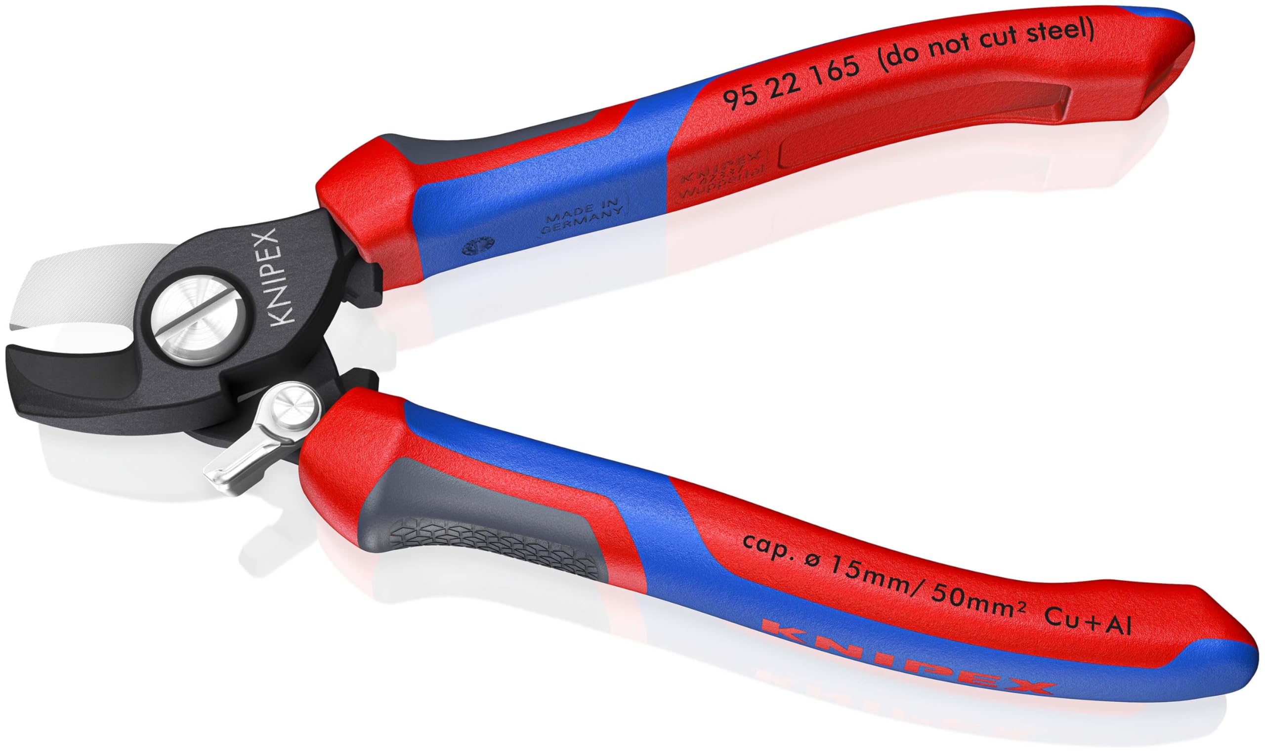 Knipex Coupe-câbles Avec ressort d'ouverture avec poignées comfortables 180 mm, 95 22 165