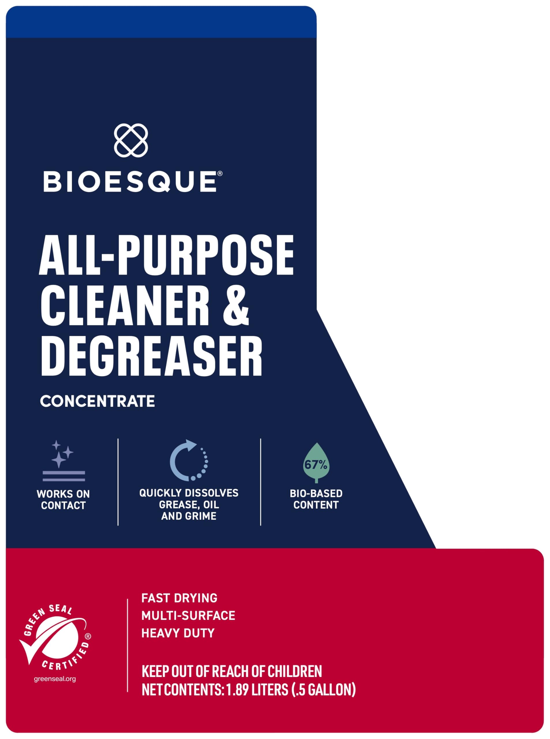 Bioesque All Purpose Cleaner/Degrease Concentrate, 64 Fluid Ounce (Pack of 1)