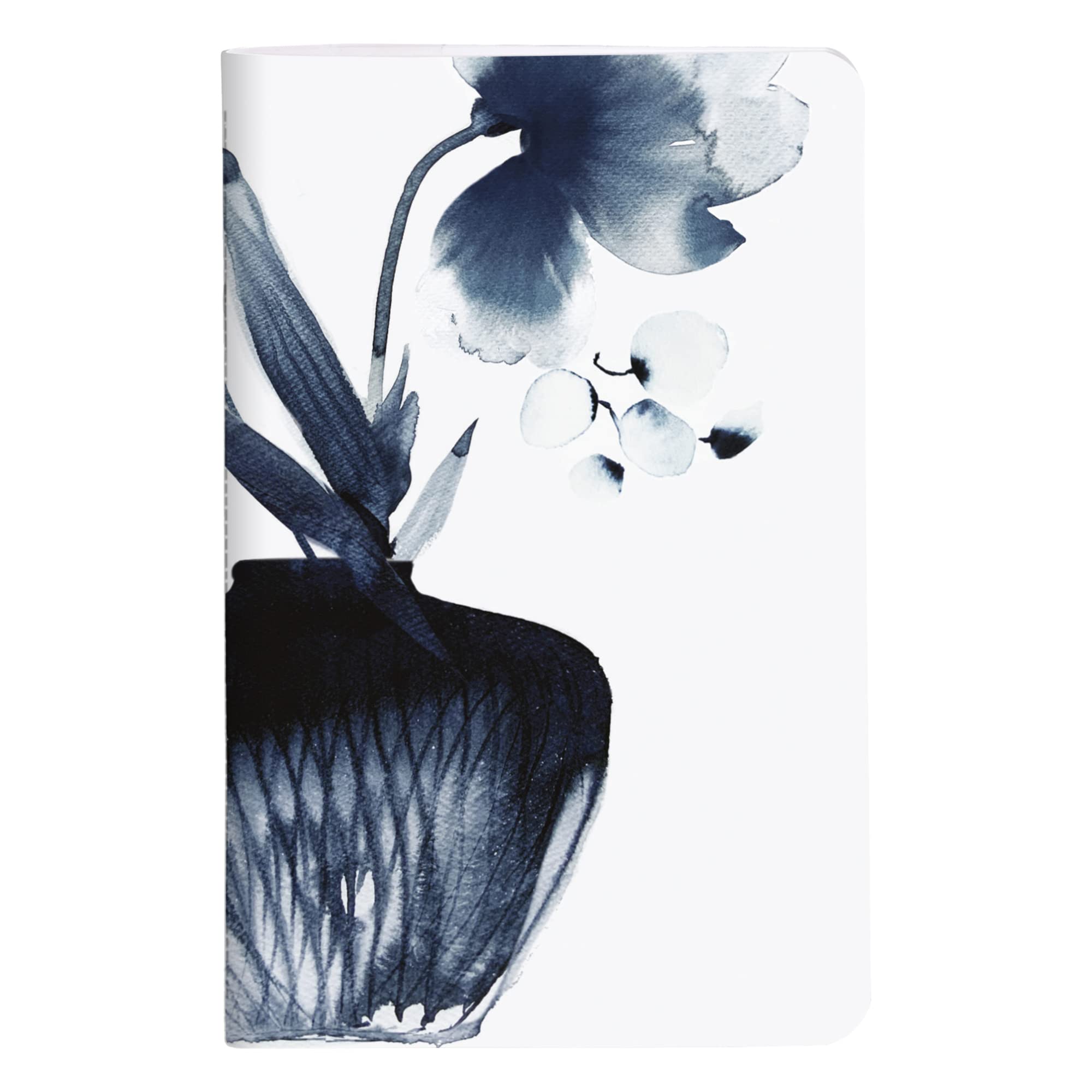 Clairefontaine 115924C - Small Thread-Stitched Notebook Floral Pattern in Blue - 7.5x12cm 48 Lined Pages White Paper 90g Inkebana Collection Random delivery