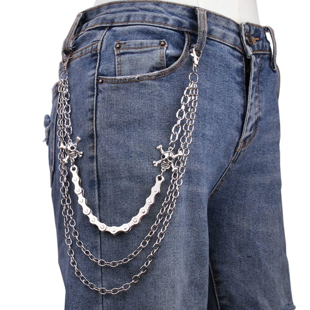 Pants Keyhain for Men Women Skull Biker Jean Keychain Goth Accessories Biker Punk Trouser Decor Clothing Accessories