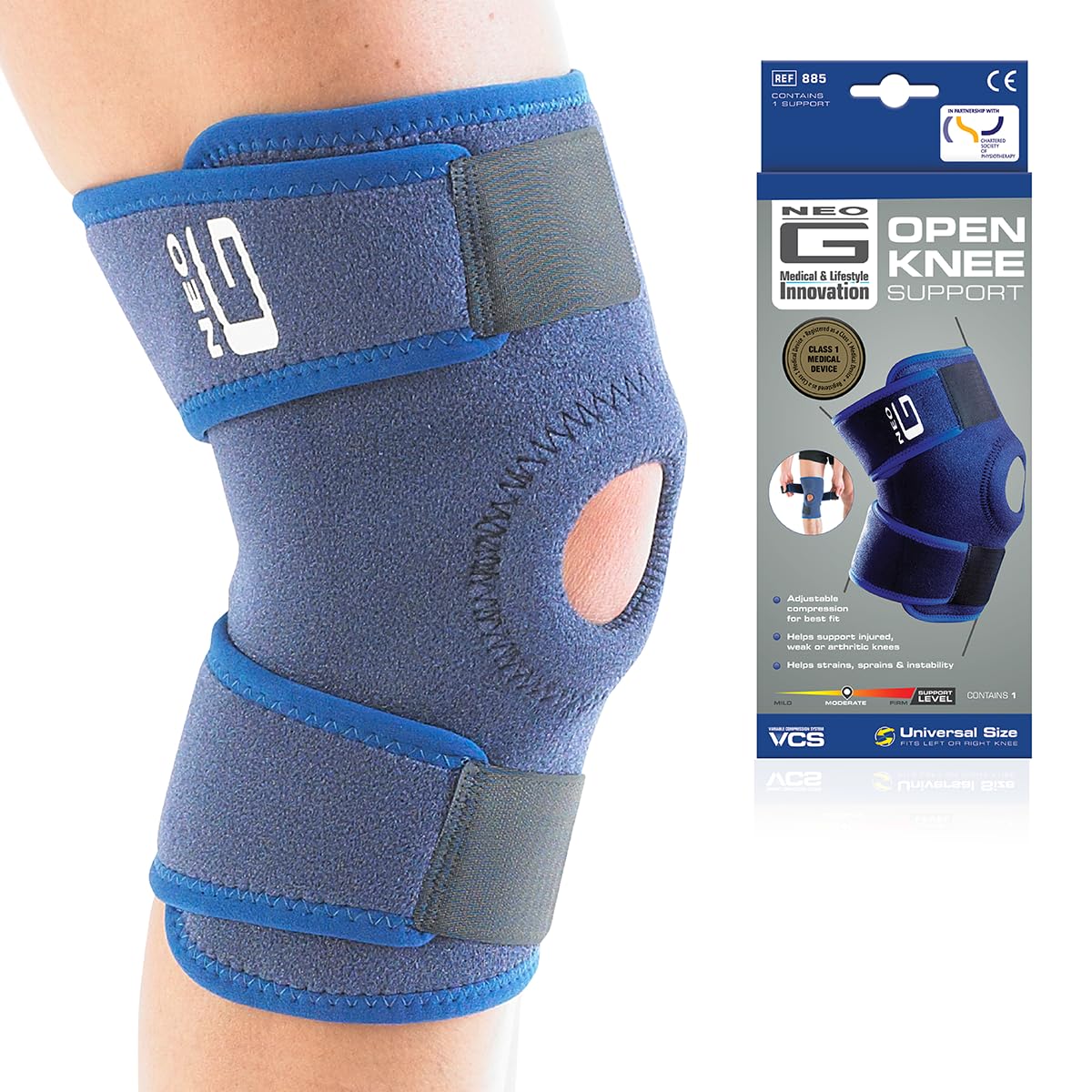 Neo-G Knee Support Open Patella - Knee Brace For Arthritis, Joint Pain Relief, ACL, Meniscus Tear, Runners Knee, Walking, Running - Knee Supports for Joint Pain Men and Women - Adjustable Compression