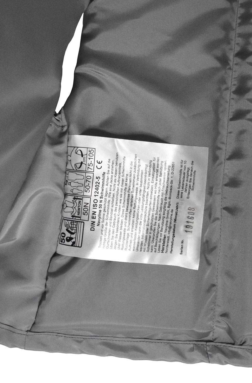 Navyline Unisex 50N Schwimmhilfe Schwimmweste, Farbe:gelb/grau, Größe:70-90kg
