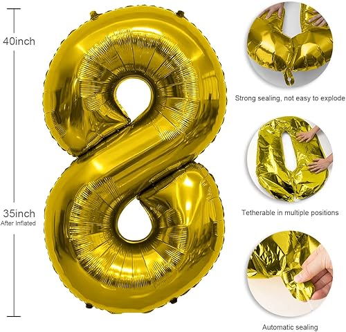 Vista 142 de Globo de número, globos de números de 40 pulgadas, globos de número degradado arcoíris, globo número 1, globo gigante, globo de números de feliz